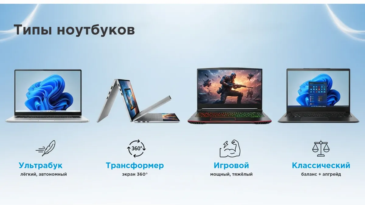 Типы ноутбуков
