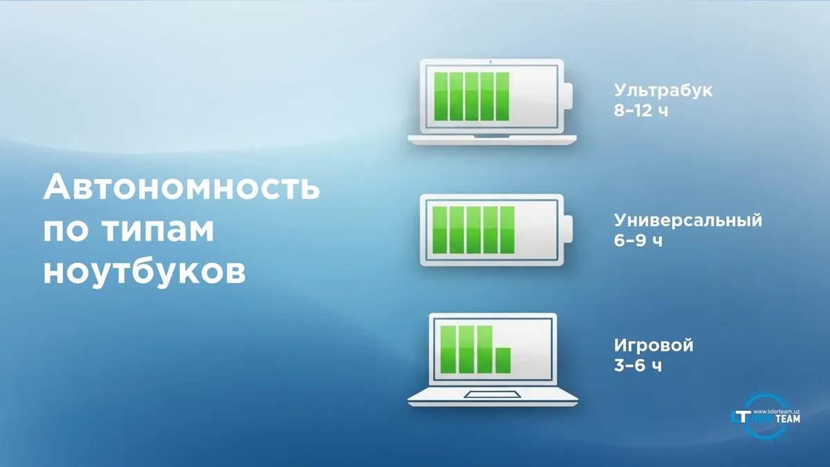 Автономность и порты ноутбука