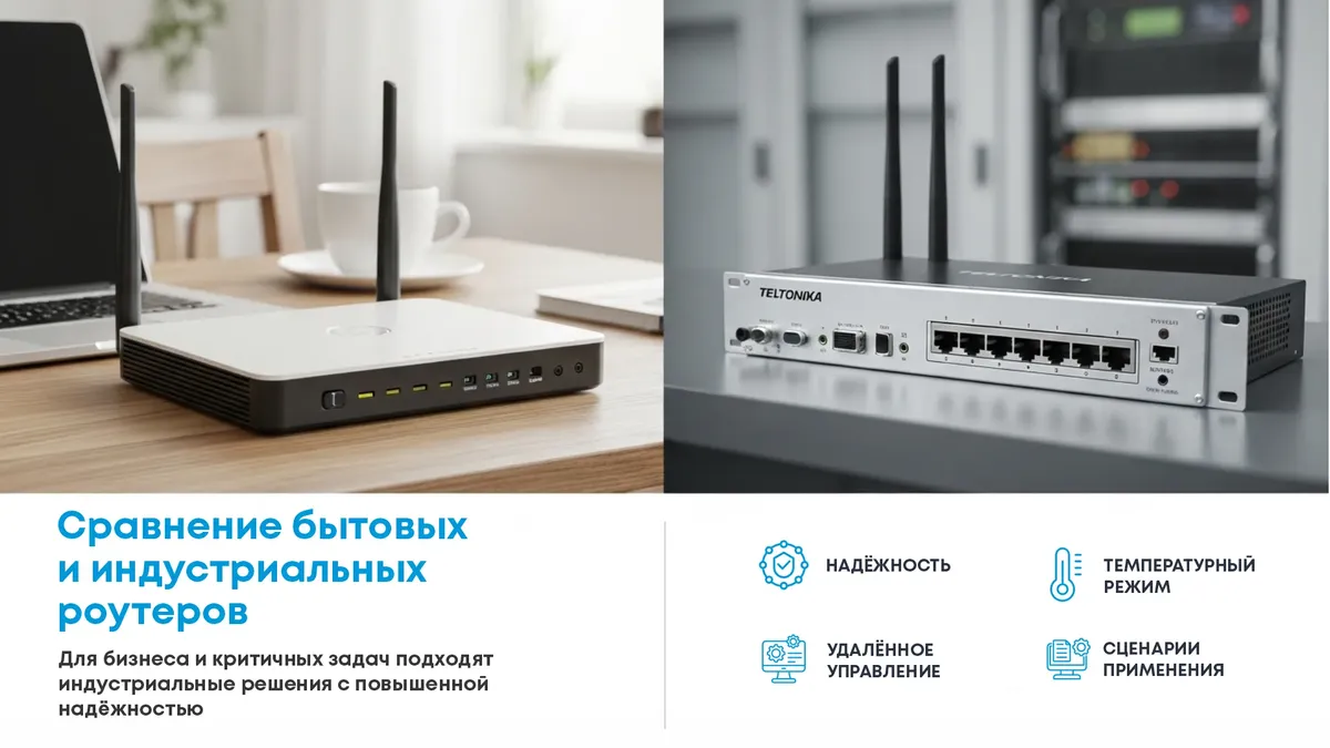 Сравнение бытовых и индустриальных роутеров