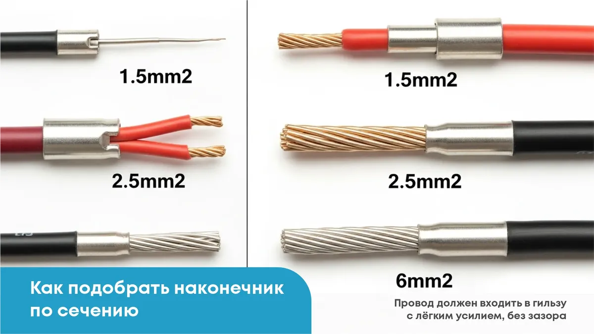 Подобор наконечника по сечению провода