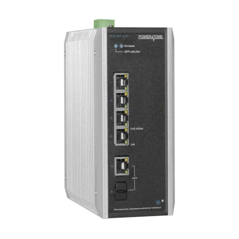 PUS-154-4-1Vi tashqi PoE kommutator, 4 ta 10/100BASE-TX port, PoE 802.3, boshqarilmaydigan