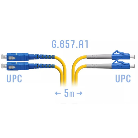 Патчкорд оптический LC/UPC-SC/UPC SM Duplex, 5 м