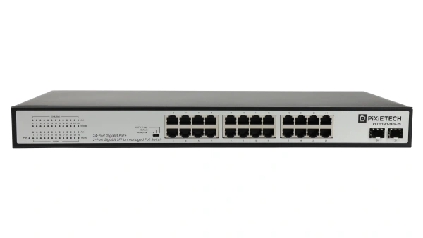 Pixietech PXT-S1501-24TP-2S boshqarilmaydigan PoE kommutatori