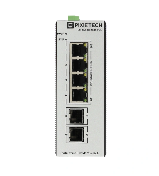 Boshqariladigan sanoat POE kommutatori L2 PXT-S250G-2S4T-POE