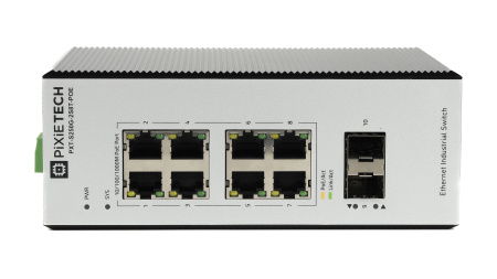Управляемый промышленный POE коммутатор PXT-S250G-2S8T-POE