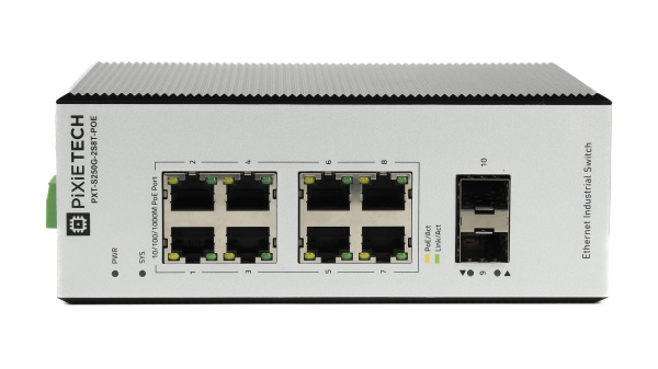Управляемый промышленный POE коммутатор PXT-S250G-2S8T-POE