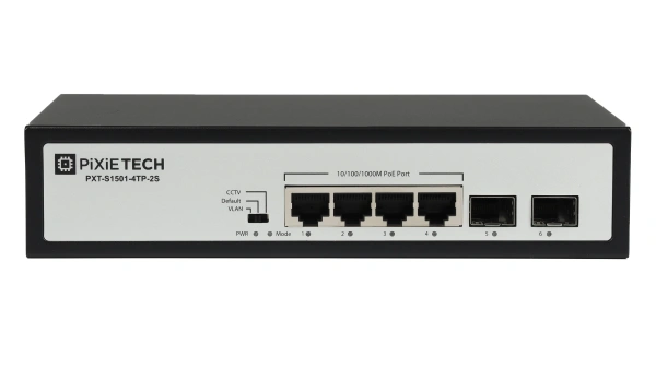 Pixietech PXT-S1501-4TP-2S boshqarilmaydigan PoE kommutator