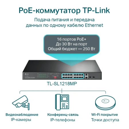 TP-LINK TL-SL1218MP kommutatori