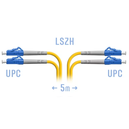 Optik patch-kord LC/UPC SM Duplex, 5 metr