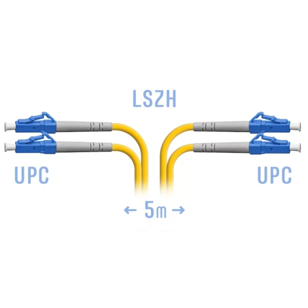 Patchcord optik LC / UPC SM Duplex 5 metr