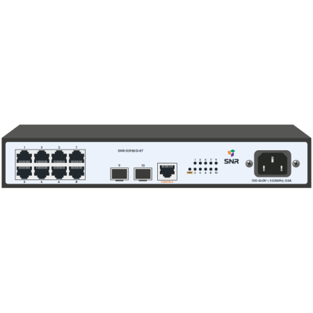 Управляемый сетевой коммутатор SNR-S2982G-8T L2 свитч на 8 портов