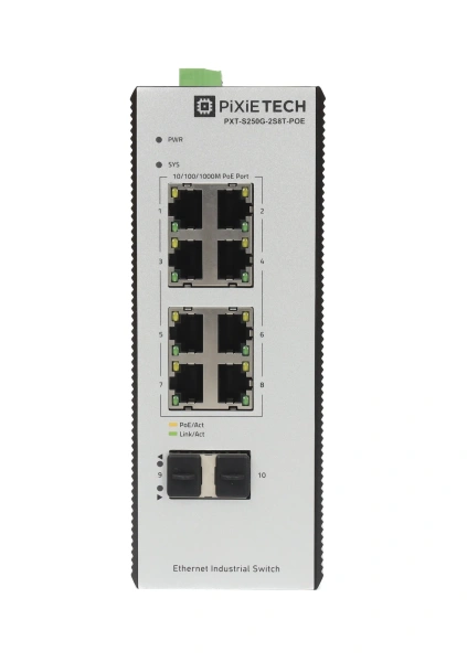Boshqariladigan sanoat POE kommutatori PXT-S250G-2S8T-POE