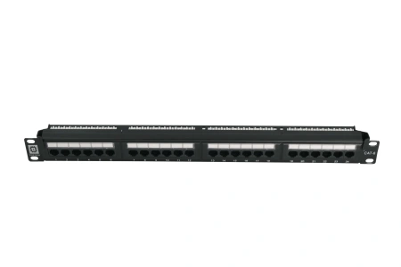 Коммутационная панель Pixietech, 19" неэкранированная, 1U, 24 порта, cat.6