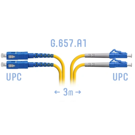 Optik patch-kord LC/UPC-SC/UPC SM Duplex 3 metr