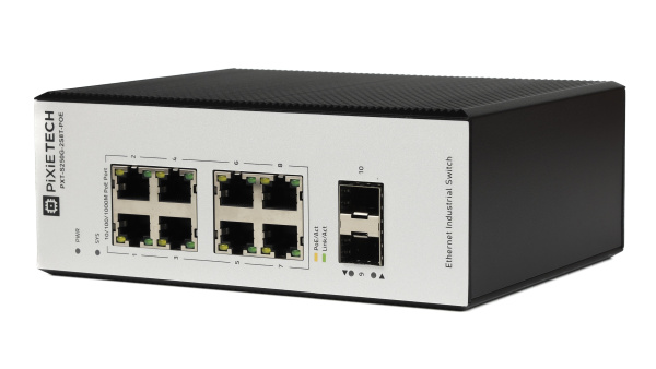 Управляемый промышленный POE коммутатор PXT-S250G-2S8T-POE
