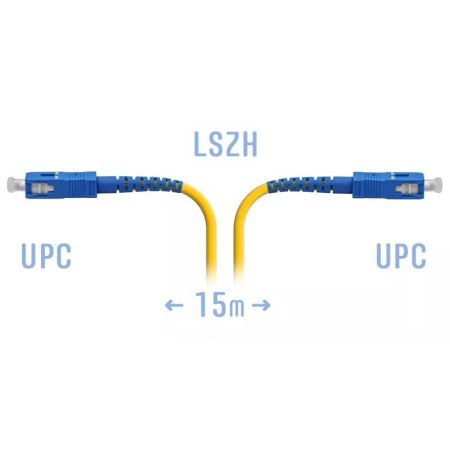 Optik patchcord SC/UPC SM 15 metr