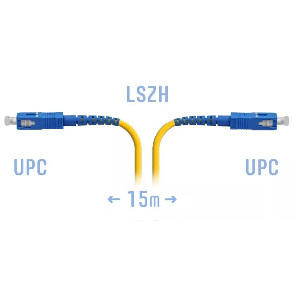 Optik patchcord SC/UPC SM 15 metr