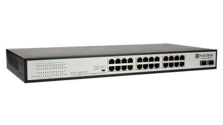 Неуправляемый PoE коммутатор Pixietech PXT-S1501-24TP-2S