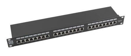 Pixietech patch paneli, 19" ekranlangan, 1U, 24 port, cat.5e