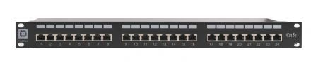Pixietech patch paneli, 19" ekranlangan, 1U, 24 port, cat.5e