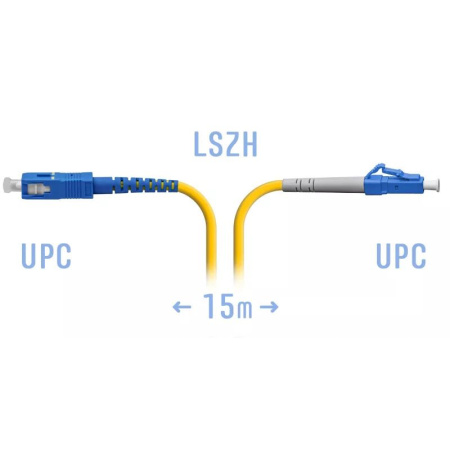Patchcord optik LC / UPC-SC / UPC SM 15 metr