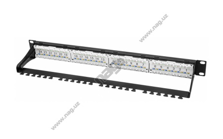 Pixietech kommutatsiya paneli, 19", 1U, 24 port, cat.5e