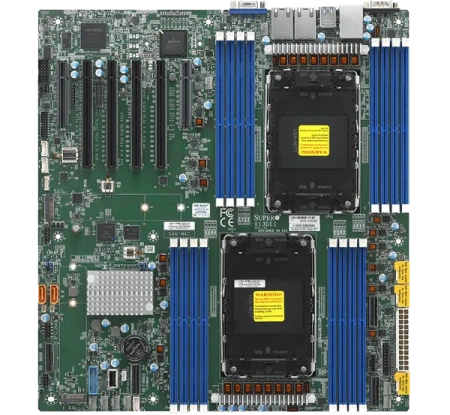 Supermicro SYS-621P-TR serveri: 2× Xeon Silver 4514Y, 128Gb DDR5-4800 (4×32Gb), 1× HDD 3,5” SATA 8Tb 7,2K