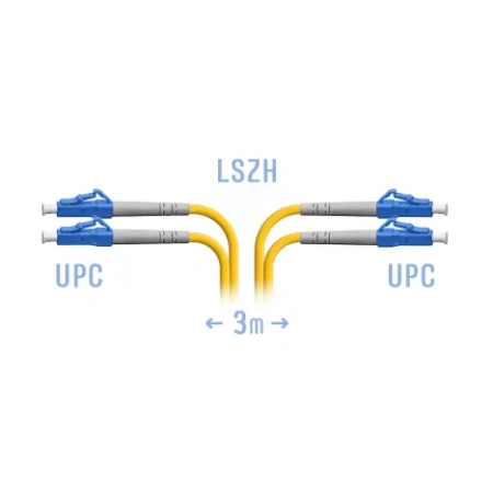 Optik patch-kord LC/UPC SM Duplex 3 metr