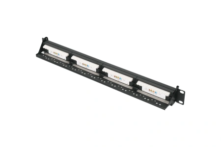 Коммутационная панель Pixietech, 19" неэкранированная, 1U, 24 порта, cat.6a