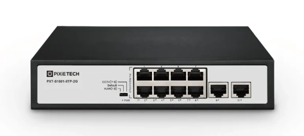 Pixietech PXT-S1501-8TP-2G boshqarilmaydigan PoE kommutatori