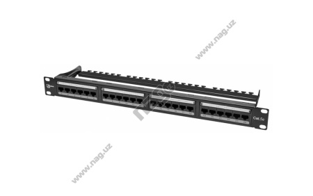 Pixietech kommutatsiya paneli, 19", 1U, 24 port, cat.5e