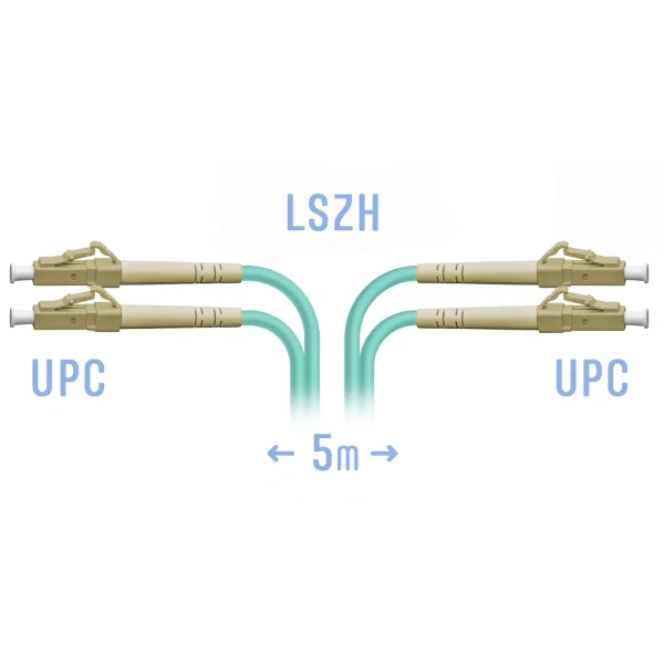 Optik patch-kord LC/UPC MM Duplex 5 metr