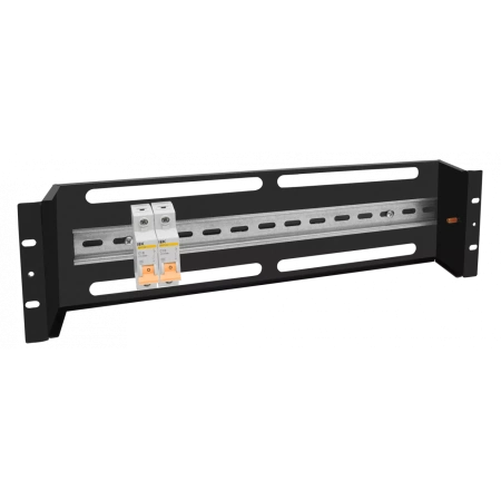 Panel 19" DIN relsli 3U (qora)