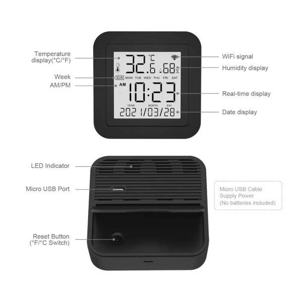 ИК-передатчик с датчиком температуры и влажности Tuya Smart Wi-Fi
