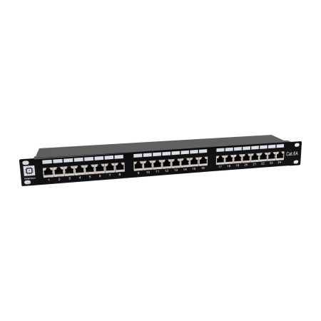 Pixietech ekranlangan kommutatsion panel, 19" 1U, 24 port, Cat.6a