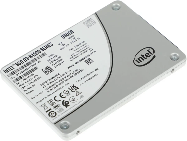 Накопитель SSD Intel D3-S4520 Series, 960Gb, SATA 6Gb/s, 3D4 TLC, 2,5"