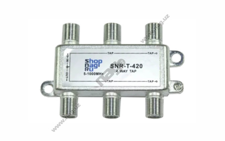 Ответвитель абонентский SNR-T-418 на 4 отвода, вносимое затухание IN-TAP 18dB.