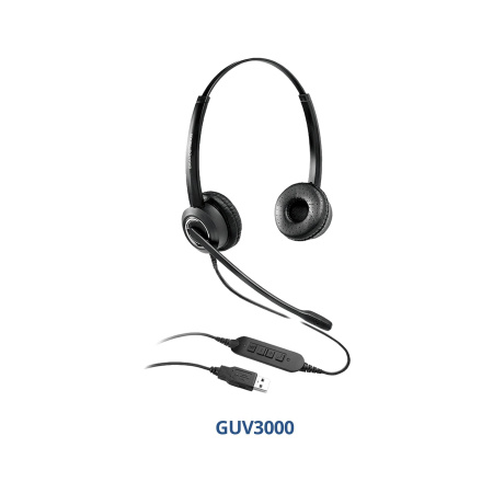 Grandstream GUV3000 USB-гарнитура, наушники для IP-телефона, ноутбука, компьютера