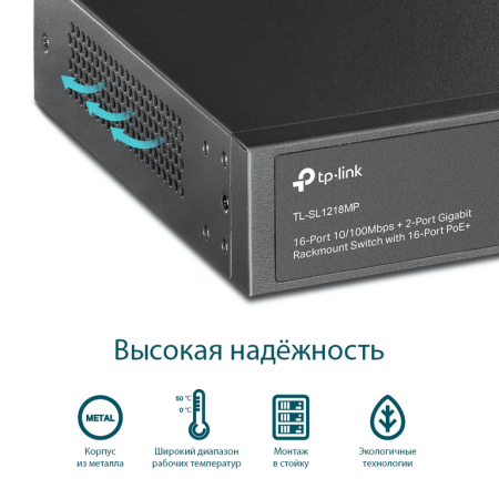 Коммутатор TP-LINK TL-SL1218MP