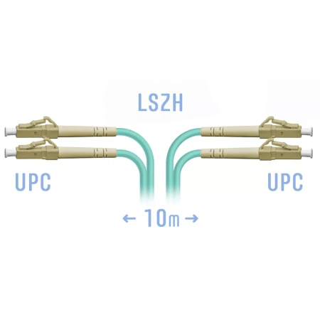 Optik patch-kord LC/UPC MM Duplex 10 metr