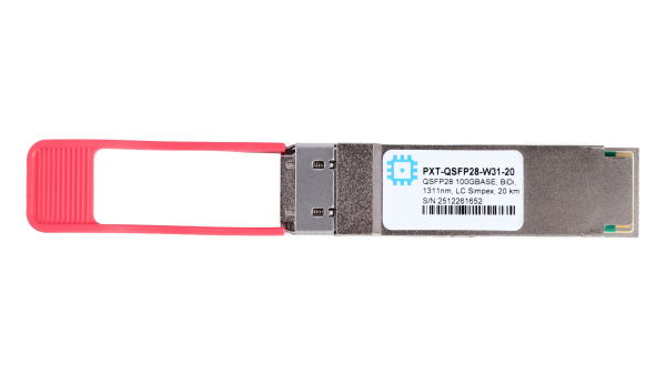 Модуль, QSFP28 100GBASE, BiDi, 1311нм, LC Simpex, дальность до 20 км