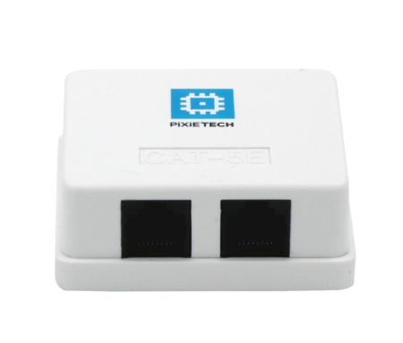 Розетка накладная Pixietech, CAT5e UTP RJ-45, 2 порта