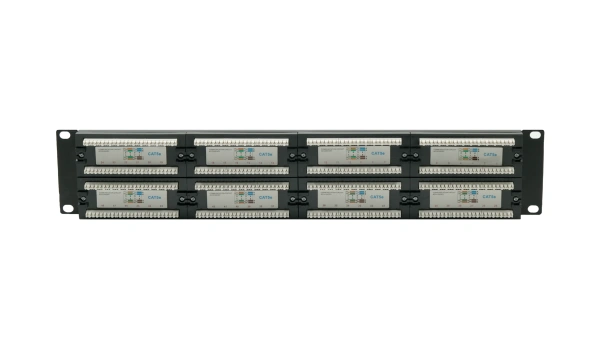 Pixietech patch paneli, 19" ekranlanmagan, 2U, 48 port, cat.5e