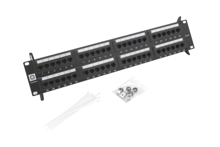 Коммутационная панель Pixietech, 19" неэкранированная, 2U, 48 портов, cat.6