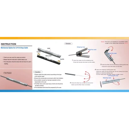 FTTH kabeli uchun optik tolalar mexanik ulagichi himoya korpusi bilan