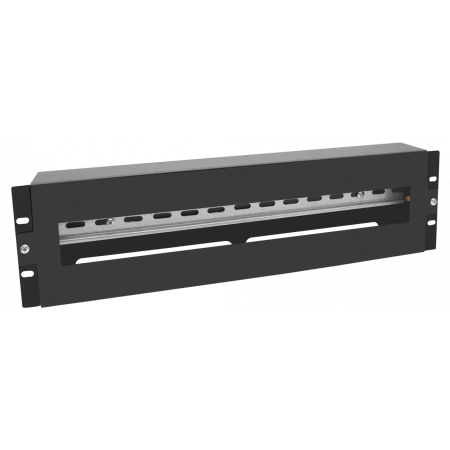 Panel 19" DIN relsli 3U (qora)
