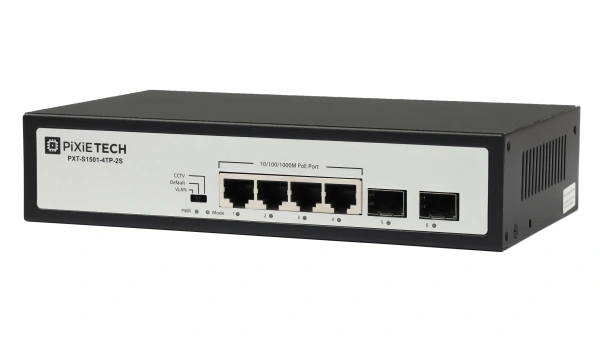 Pixietech PXT-S1501-4TP-2S boshqarilmaydigan PoE kommutator