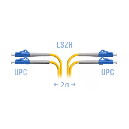 Патчкорд оптический LC/UPC SM Duplex 2 метра