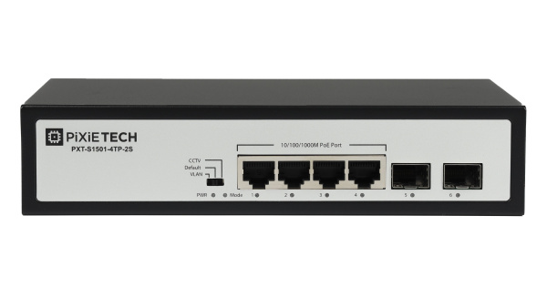 Неуправляемый PoE коммутатор Pixietech PXT-S1501-4TP-2S