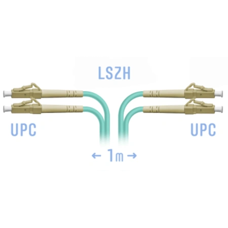 Optik patchcord LC/UPC MM Dupleks, 1 m